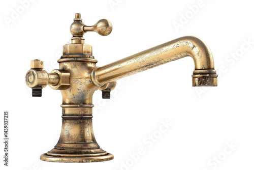 Elegant Vintage-Style Faucets: Enhancing Your Bathroom Isolated On White Background