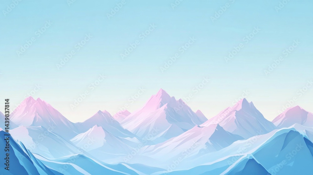 Pastel mountain range landscape Pastel mountain range landscape