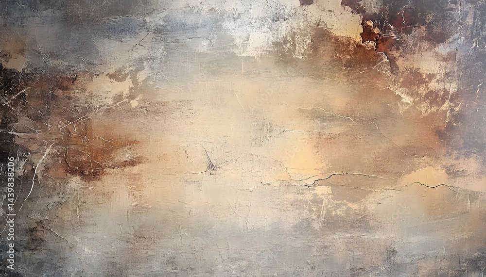 Abstract textured artwork displaying a weathered wall with cracks throughout