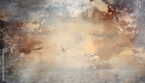 Obraz na płótnie Abstract textured artwork displaying a weathered wall with cracks throughout w salonie
