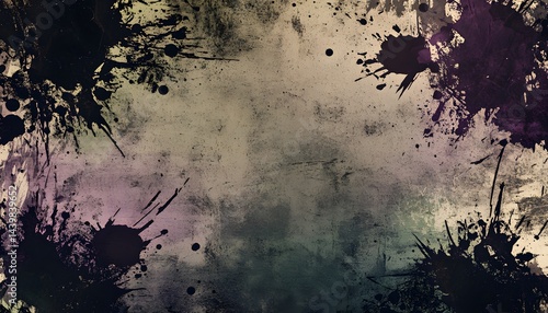 Obraz na płótnie A textured grunge style background with paint splatters surrounding the image w salonie