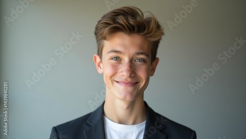 Cheerful young man with a confident smile, ready for any future undertaking