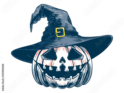 Mysterious Pumpkin Character With Wizard Hat Art
