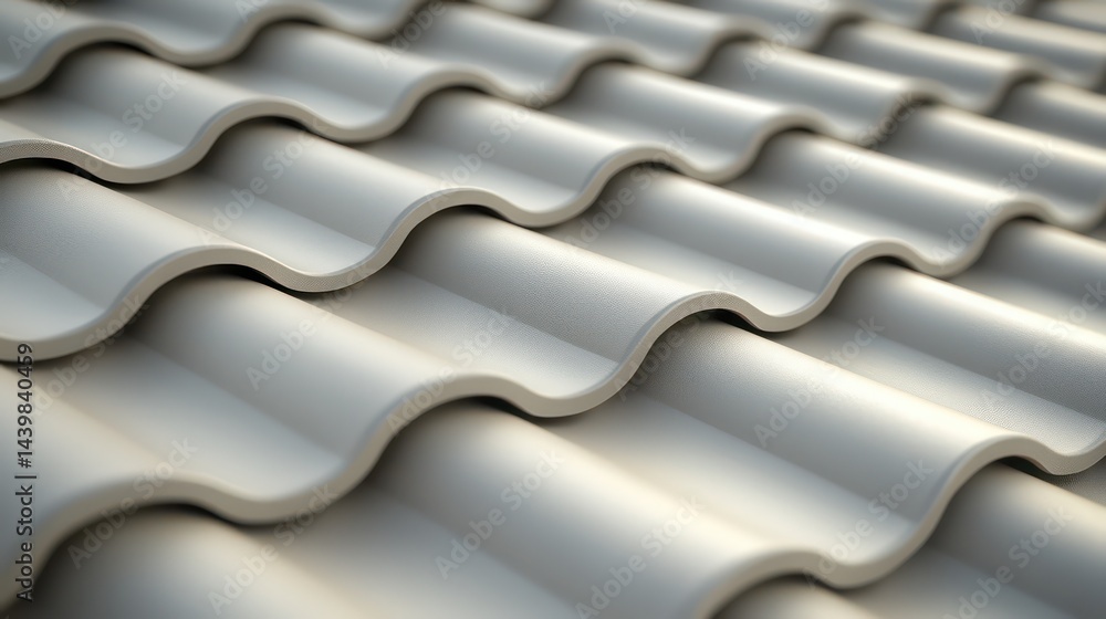 Pattern of light gray wavy roof tiles Pattern of light gray wavy roof tiles