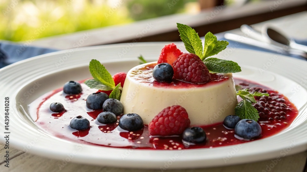 Panna Cotta with Berry Coulis and Mint – Culinary Elegance Panna Cotta with Berry Coulis and Mint – Culinary Elegance