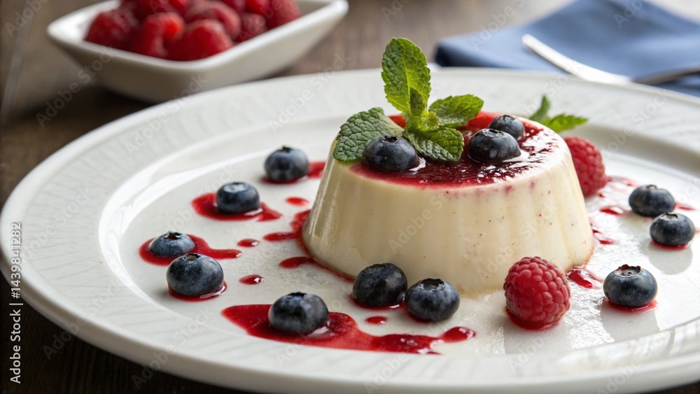 Panna Cotta with Berry Coulis and Mint – Culinary Elegance Panna Cotta with Berry Coulis and Mint – Culinary Elegance