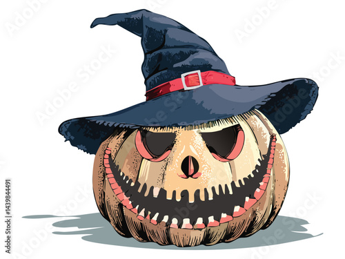 Wicked Pumpkin With Sorcerer Hat Artwork