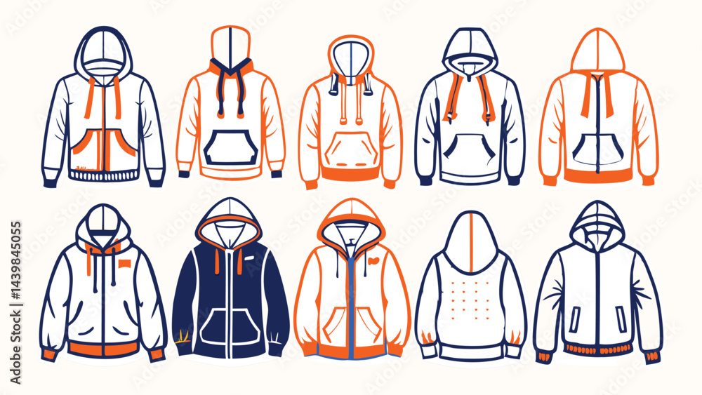 Technical Drawing Set of Hoodies with Front and Back Views - Men, Woman, Unisex CAD Mockups, Streetwear Hoodie Collections Technical Fashion Illustration - Zipper Hoodie Flat Apparel Templates Technical Drawing Set of Hoodies with Front and Back Views - Men, Woman, Unisex CAD Mockups, Streetwear Hoodie Collections Technical Fashion Illustration - Zipper Hoodie Flat Apparel Templates