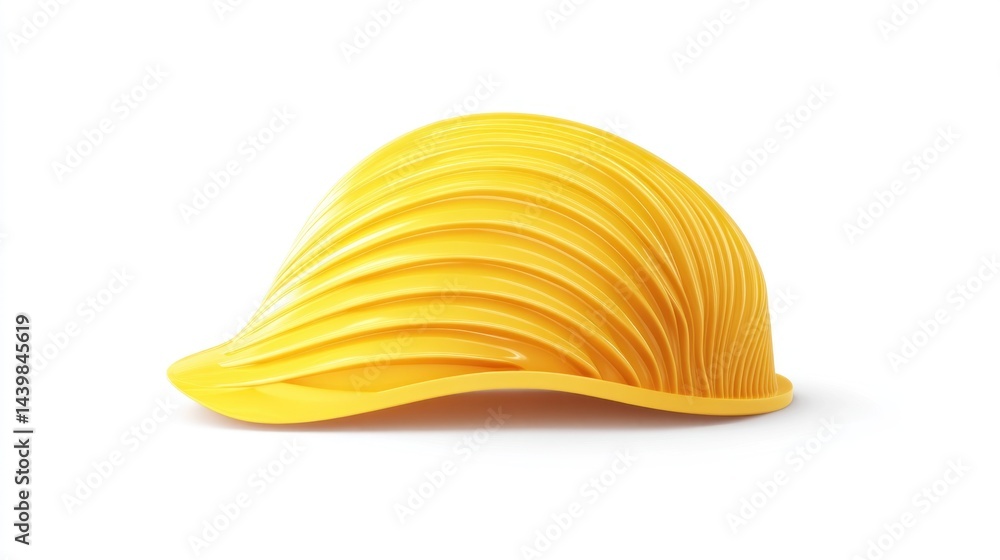 Fototapeta premium Safety helmet, vibrant yellow, modern design