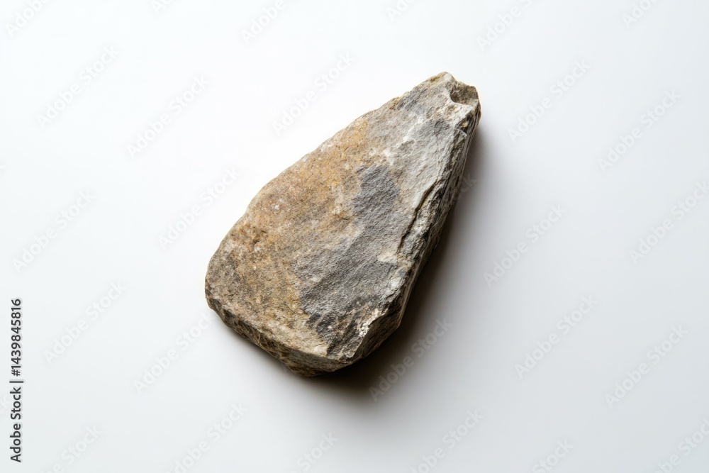 Stone tool on white background exhibiting primitive craft. AI image Stone tool on white background exhibiting primitive craft. AI image