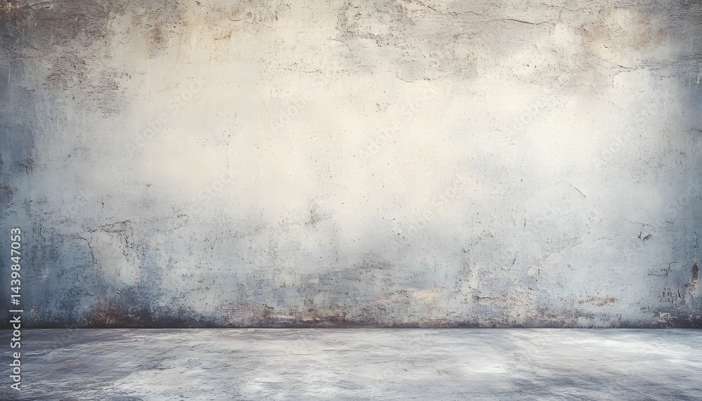 An aged concrete wall and floor form a simple interior backdrop