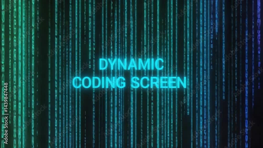 Dynamic coding screen animates. Great for tech intros, software promos, digital backgrounds. Flowing code visualization.