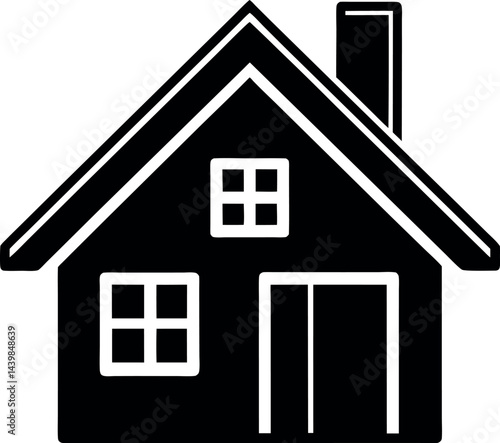 Web Home Silhouette Vector – Simple Black Internet Icon Illustration