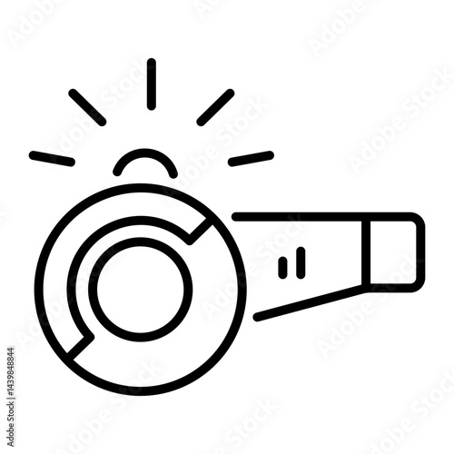 A line icon depicting an emergency whistle