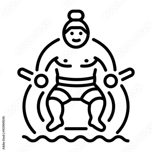 An outline style icon of a tube riding activity