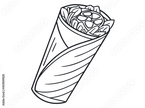Delicious Shawarma Wrap Illustration: Fresh and Tasty Food Design