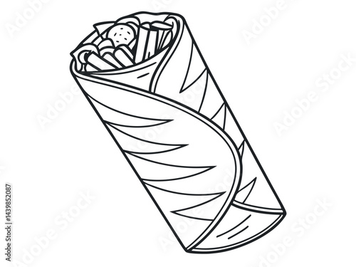 Delicious Shawarma Wrap Illustration: Fresh and Tasty Food Design