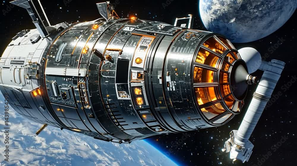 Space Station Orbiting Earth Space Station Orbiting Earth