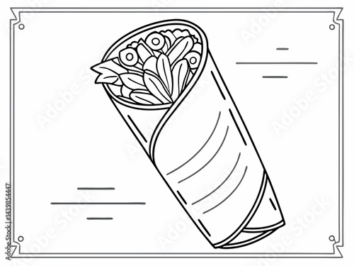 Delicious Shawarma Wrap Illustration: Fresh and Tasty Food Design
