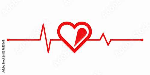 Heartbeat on an ECG line vector illustrates the vital pulse of life, a cardiogram representing heart health in medicine