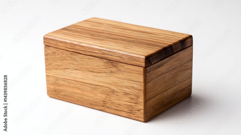 Small modern wooden storage box isolated on white background Small modern wooden storage box isolated on white background