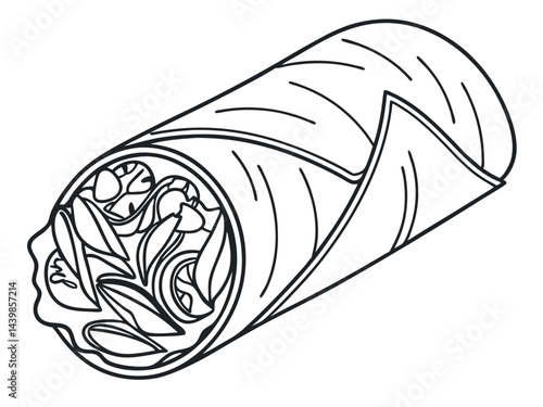 Delicious Shawarma Wrap Illustration: Fresh and Tasty Food Design