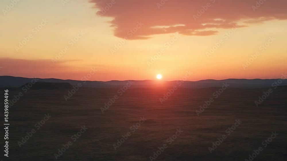 Warm Sunset Over a Dry Landscape Warm Sunset Over a Dry Landscape
