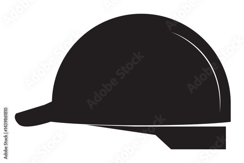 helmet icon on white background, vector illustration.