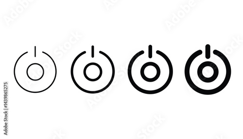 Power icons set. power switch sign and symbol. electric power turn on off. ON and OFF set icons different variations