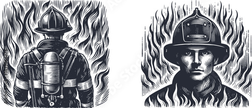 Engraving Designs Featuring a Brave Firefighter Staring Through Flames – Engraving, , and Woodworking Projects