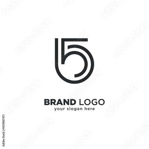 Minimalist 5B Logo - Unique Letter Combination Design.