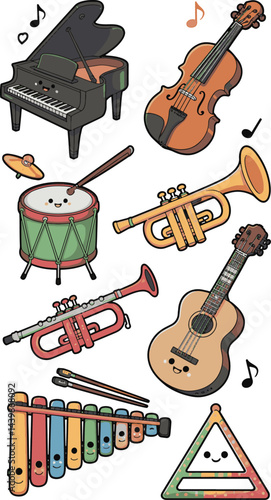 world music day with music instrument art illustration
