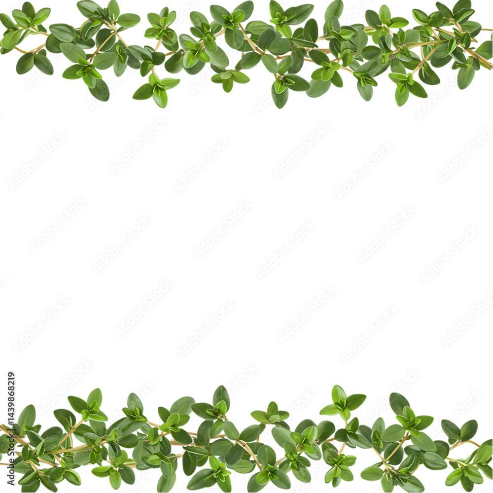 Fresh Thyme Sprig Border Fresh Thyme Sprig Border
