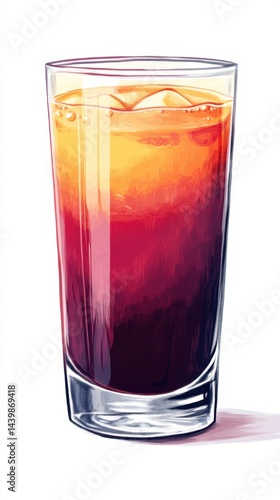 Wallpaper Mural Refreshing Glass of Iced Coffee with Beautiful Sunset Tones Captured on White Background Torontodigital.ca