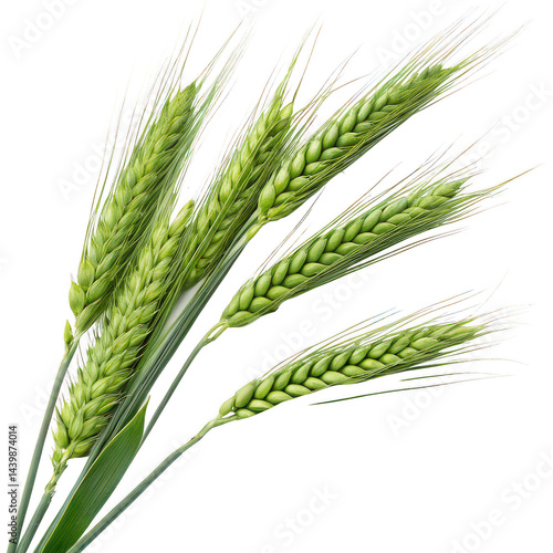 Green wheat png wheat field closeup png unripe wheat ears png fresh wheat stalks png agricultural wheat png white background image