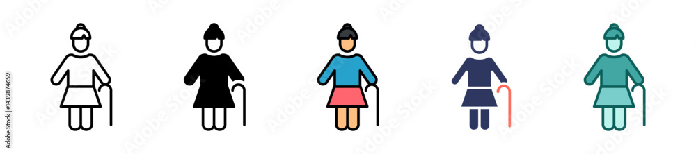 Grandmother multiple icon Grandmother multiple icon
