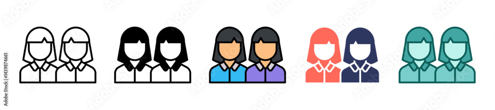 Fototapeta premium Twins multiple icon
