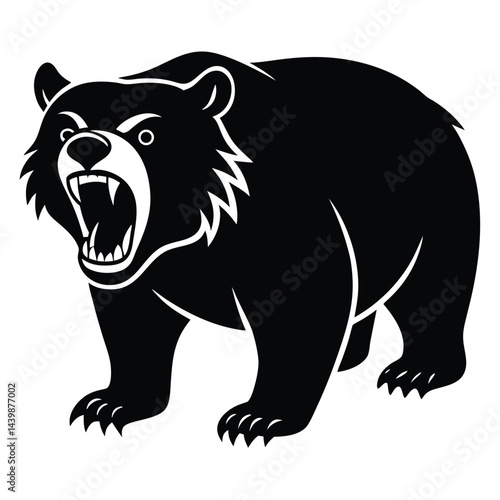Vector Illustration Of Cute Andean Bear Angry