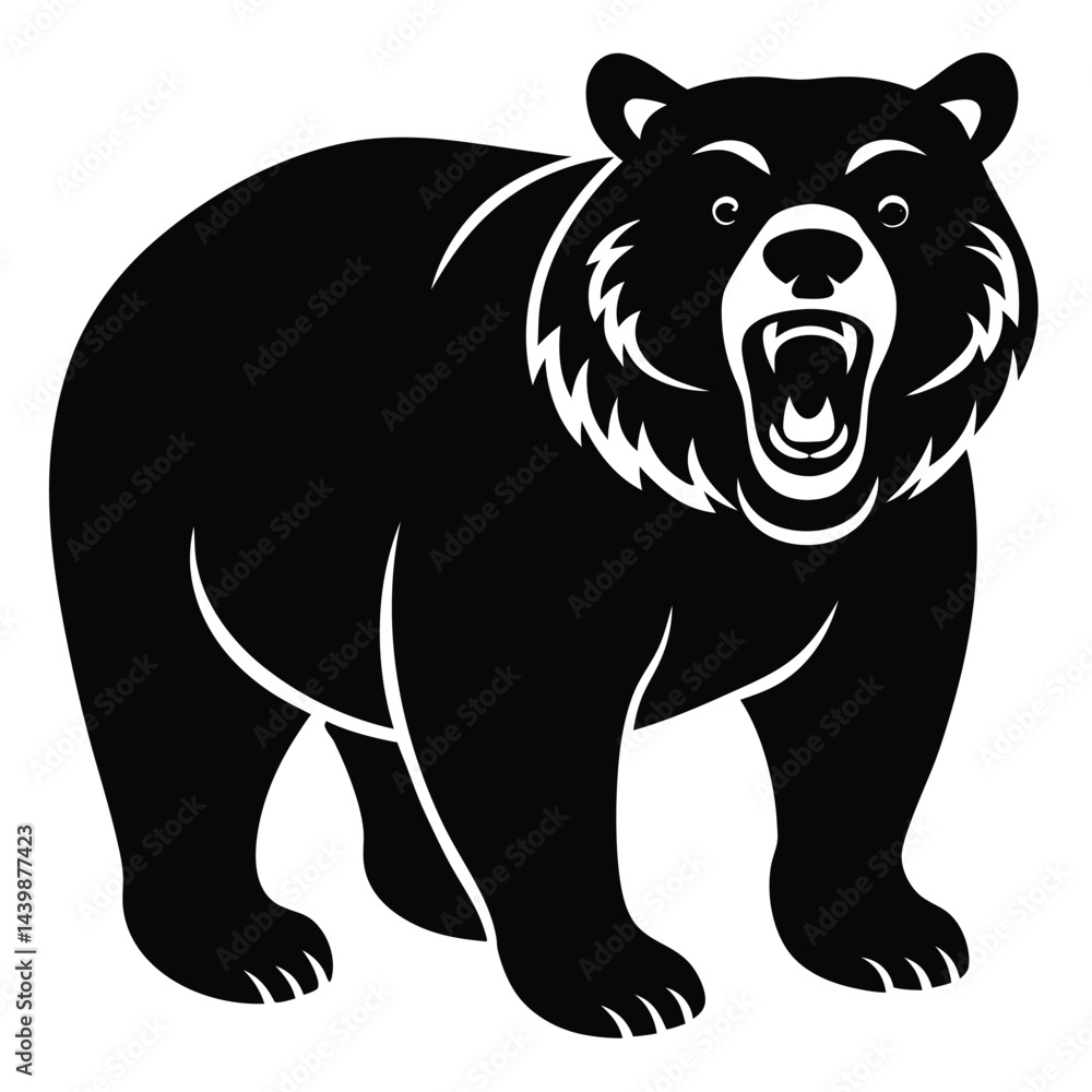 Fototapeta premium Vector Illustration Of Cute Kamchatka Brown Bear