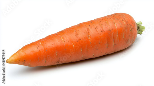 Fresh vibrant orange carrot with detailed texture, showcasing natural freshness and simplicity.
