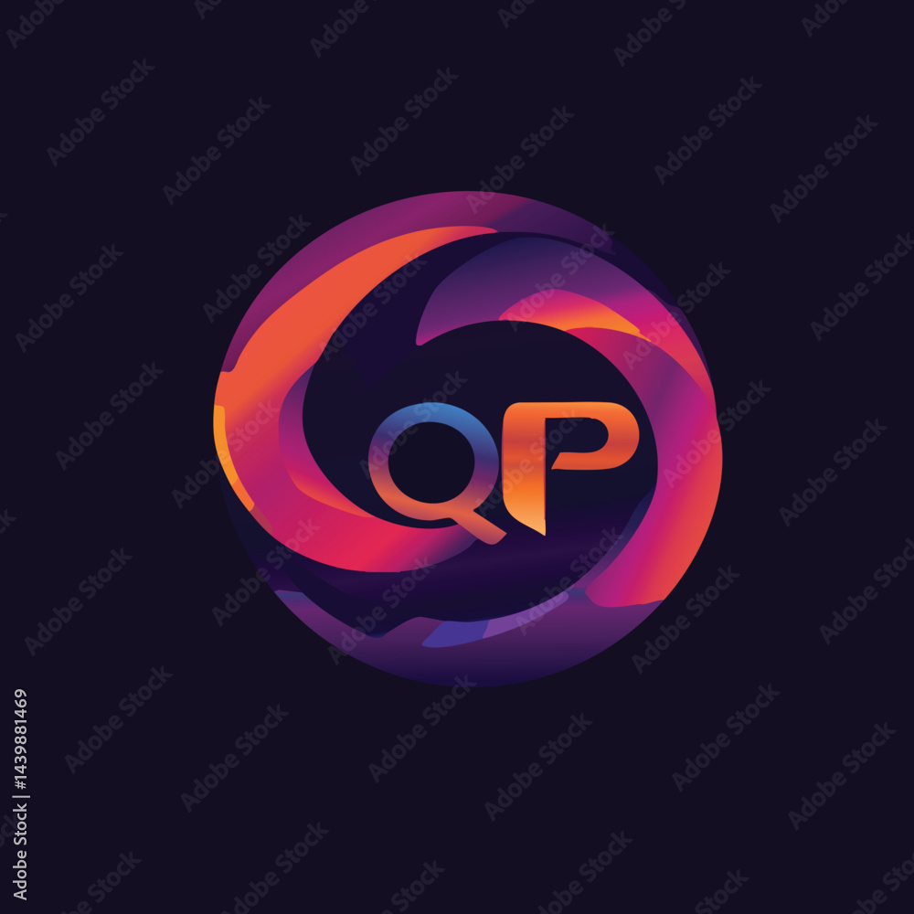 Obraz premium ai1745A colorful, modern circular logo featuring the letters