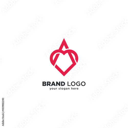 Creative A Letter Heart Logo - Modern Love Branding Symbol.