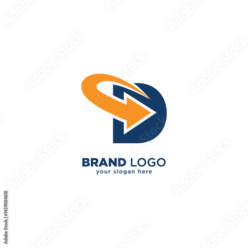 Creative D Letter Logo. Modern Arrow Messaging Symbol for Brands.