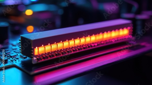 Electronic circuit board with glowing components