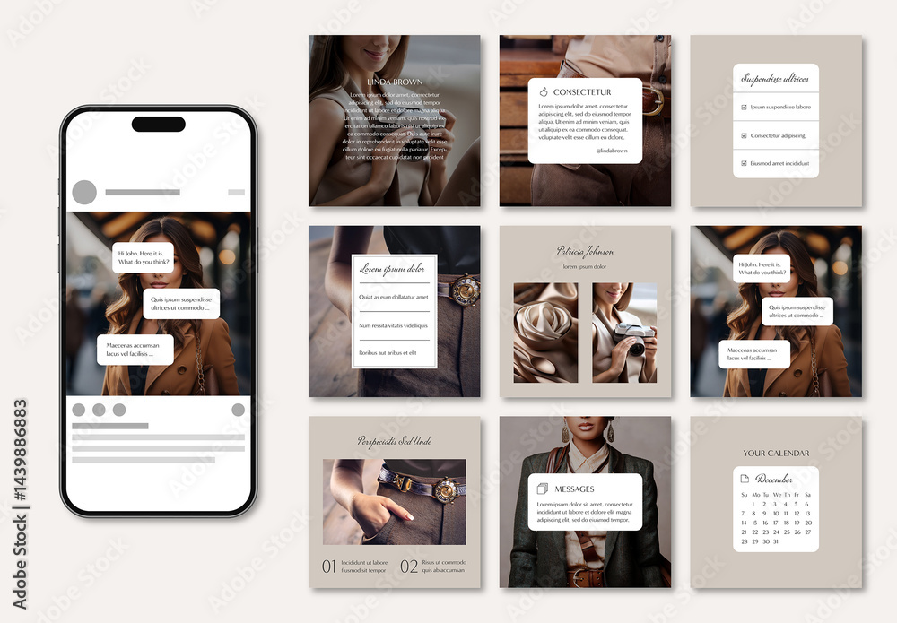 Social Media Post Layout Set Stock Template | Adobe Stock