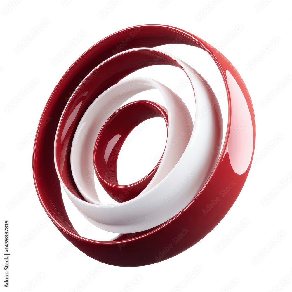 Obraz premium Abstract Red and White Swirling Circular Design Element