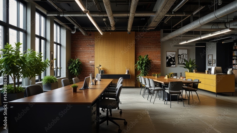 Modern Industrial Office Workspace Modern Industrial Office Workspace
