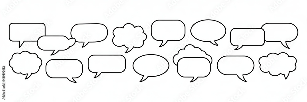 Variety of empty speech bubbles in different shapes. Variety of empty speech bubbles in different shapes.