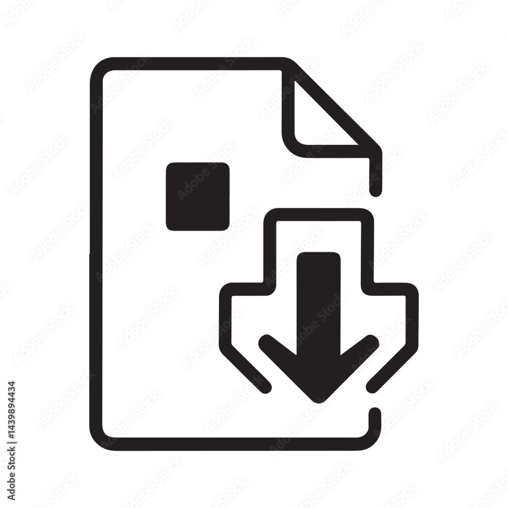 Download Document File Icon Black and White Download Document File Icon Black and White