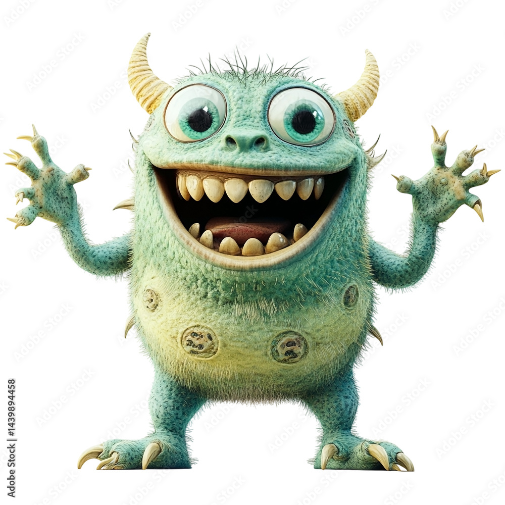 Obraz premium funny cartoon zombie png isolated background ,transparent background